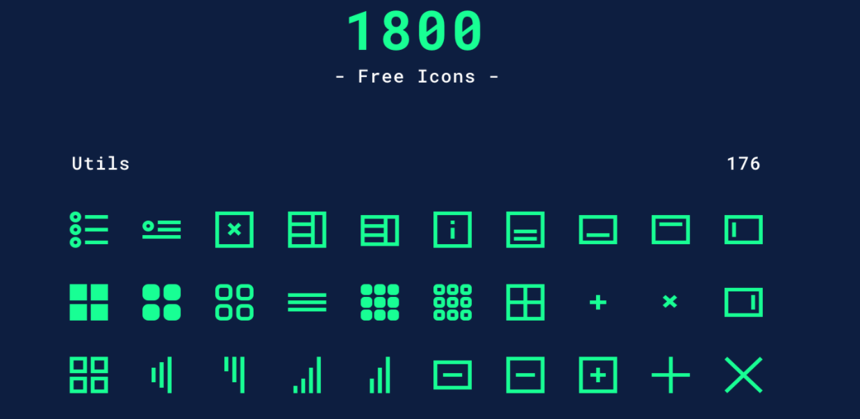 1800 Free Minimal Icon Pack