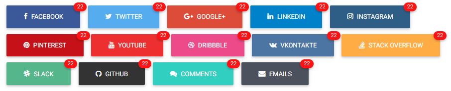 Bootstrap Social Buttons-3-social counters