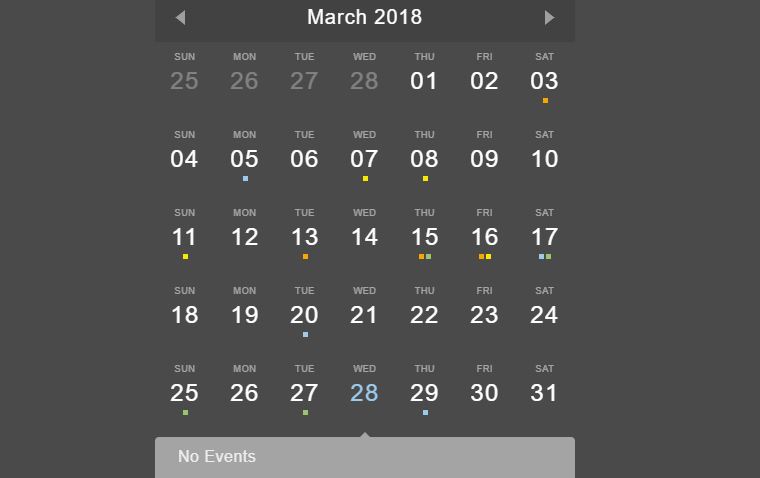10 Simple Javascript Event Calendar Examples Onaircode