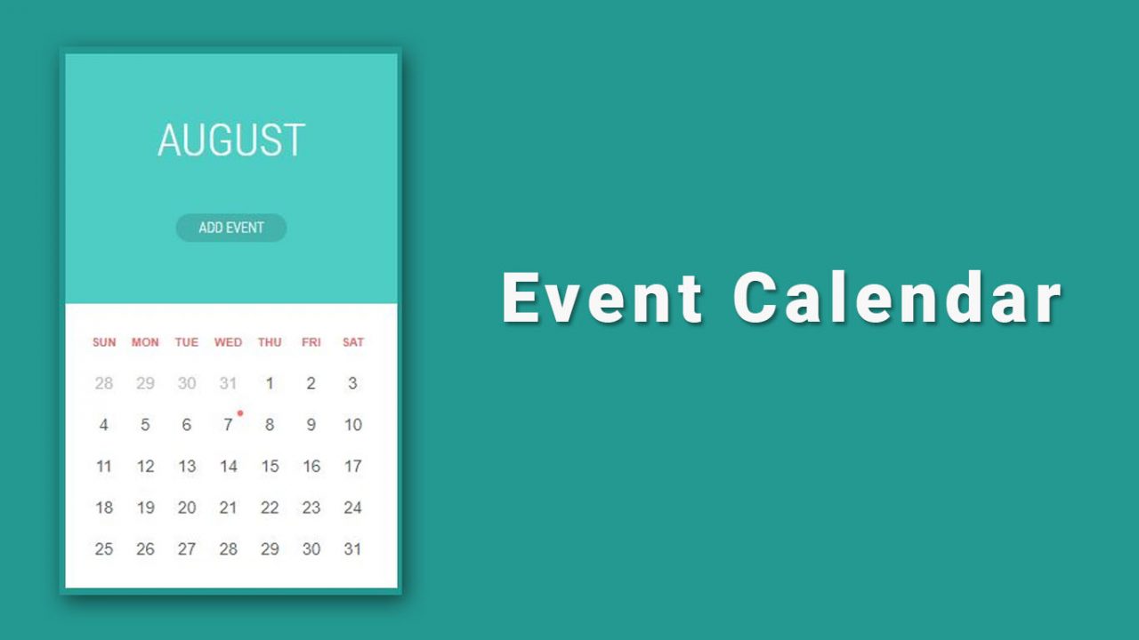 10  Simple JavaScript Event Calendar Examples OnAirCode