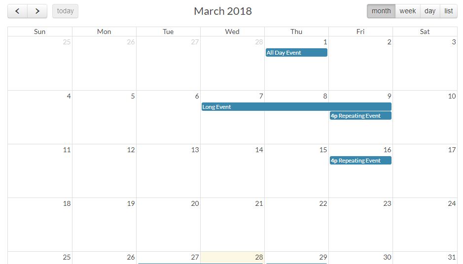 FullCalendar - A JavaScript Event Calendar