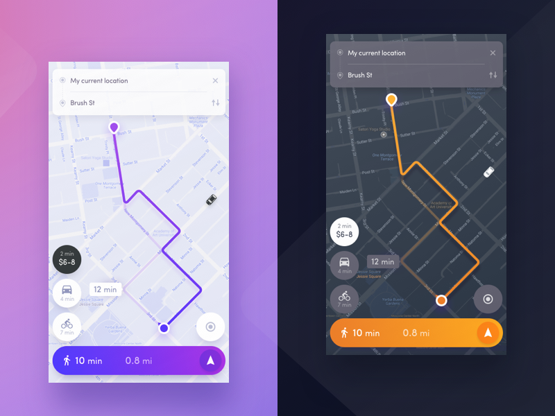 Navigation app - Night mode