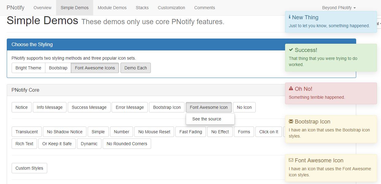 PNotify - Beautiful JavaScript Notifications