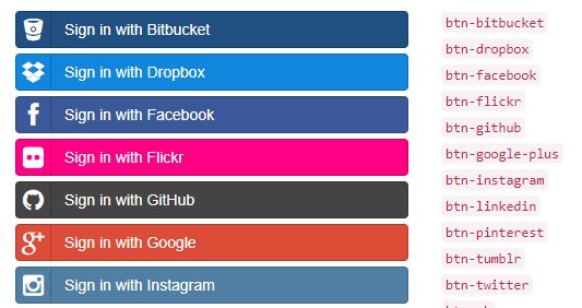 Social Buttons for Bootstrap