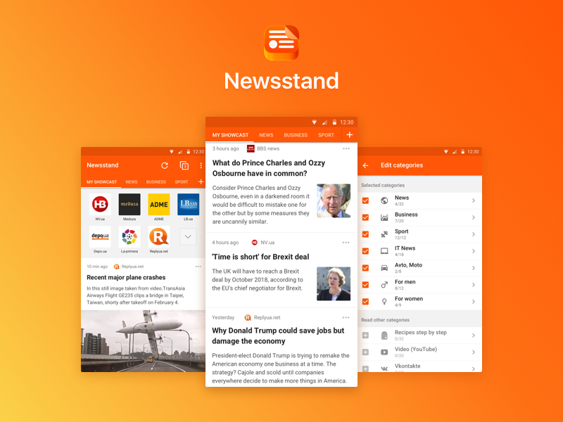 All News in One App, Newsstand