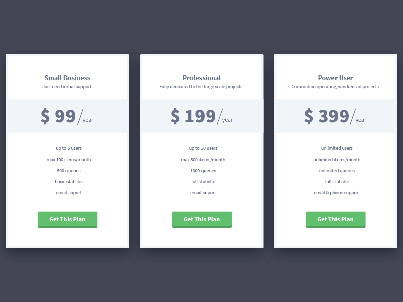 Appon Pricing Tables