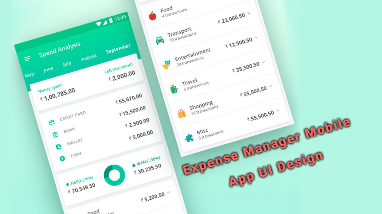 Expense Manager Mobile App UI Design