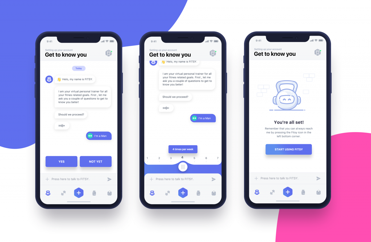 Fitness App Chatbot UI UX