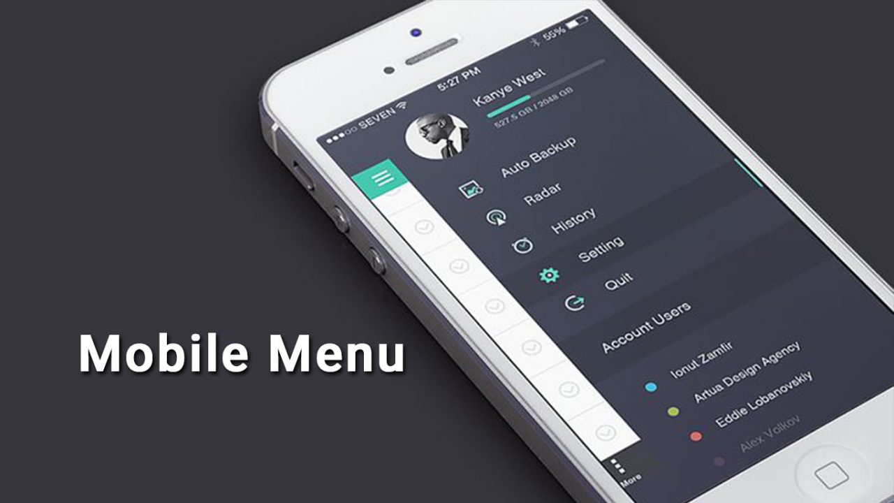 25+ Mobile Navigation Menu UI Design Inspiration