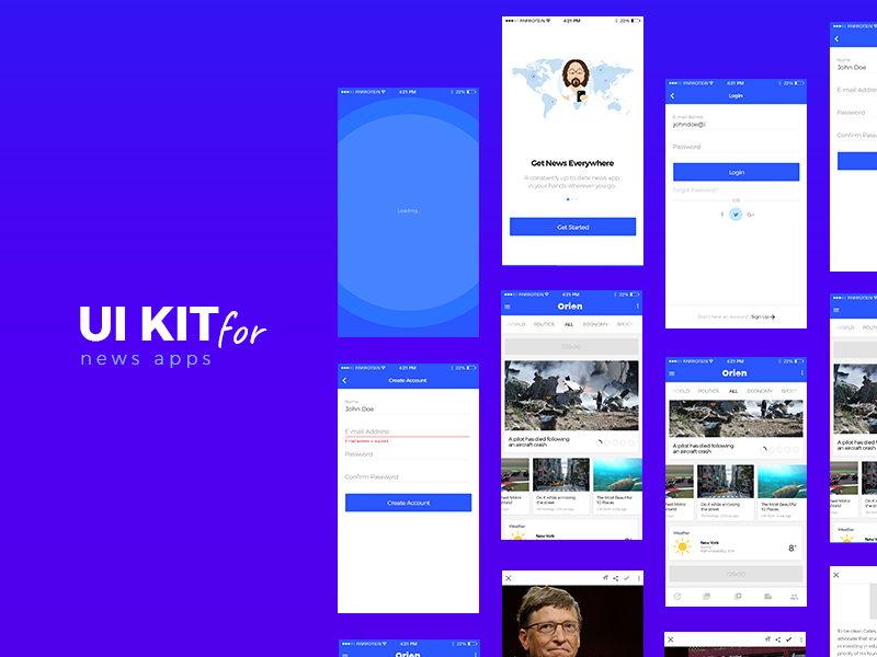 Orion News App UI Kit