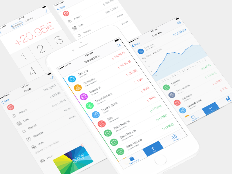 Spendary Finance App Screens