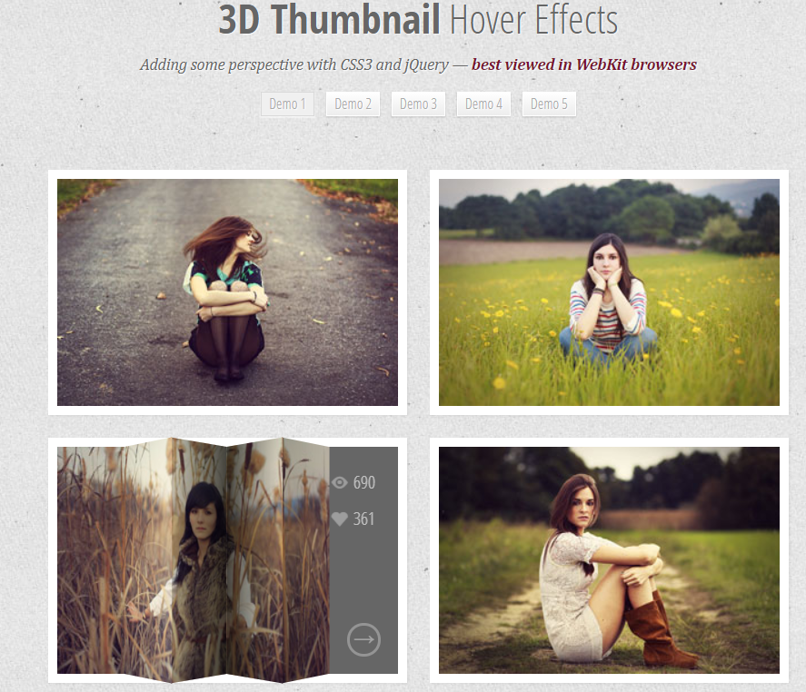 3D Thumbnail Hover Effects