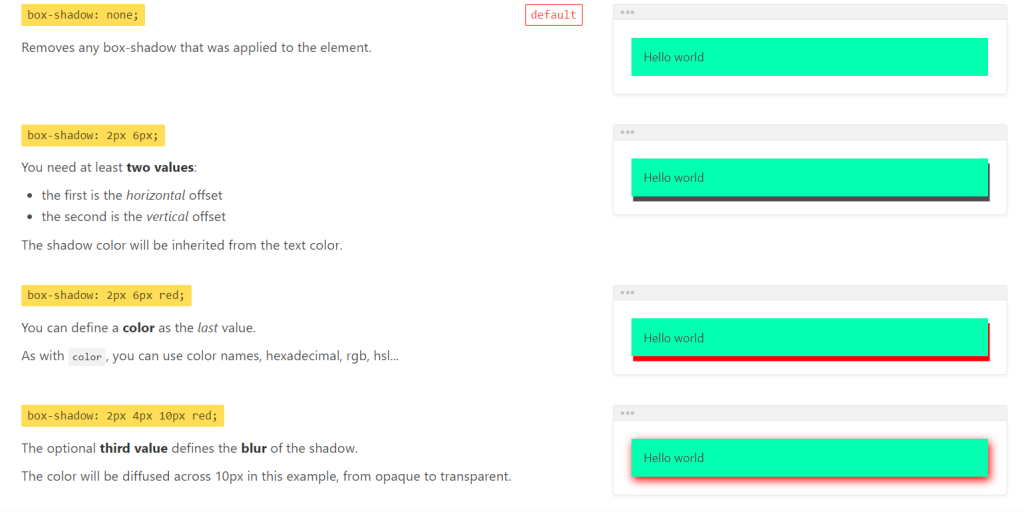 CSS Reference box