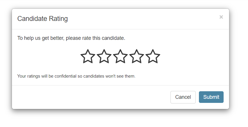 rating modal with neat hover effect 