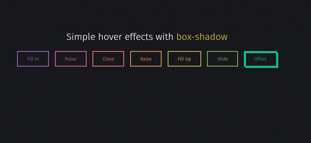 Button hover effects with box-shadow 