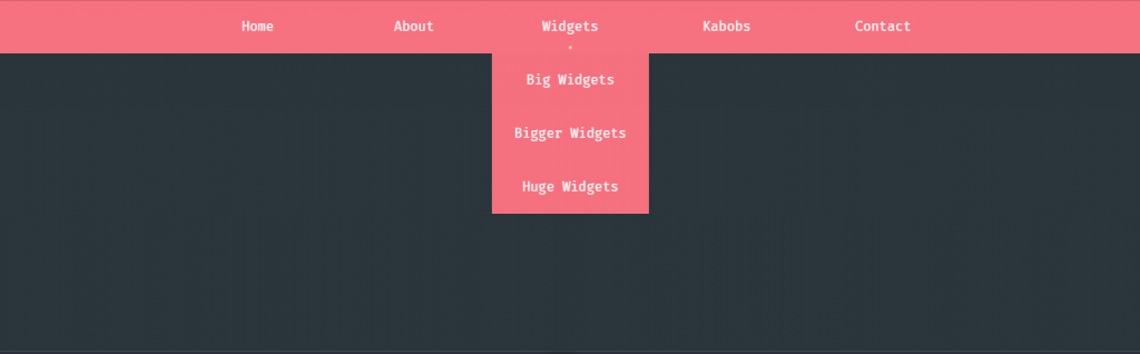 Header styles for menu