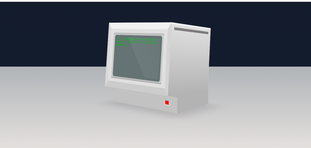 Computer screen using css perspective