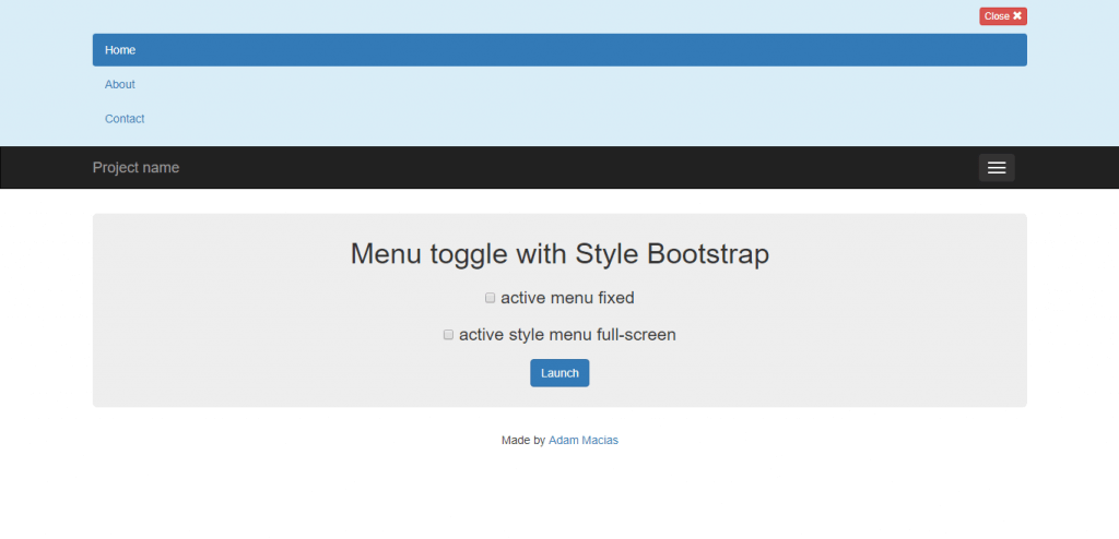 Menu with Style Bootstrap