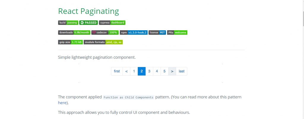 Lightweight react js component