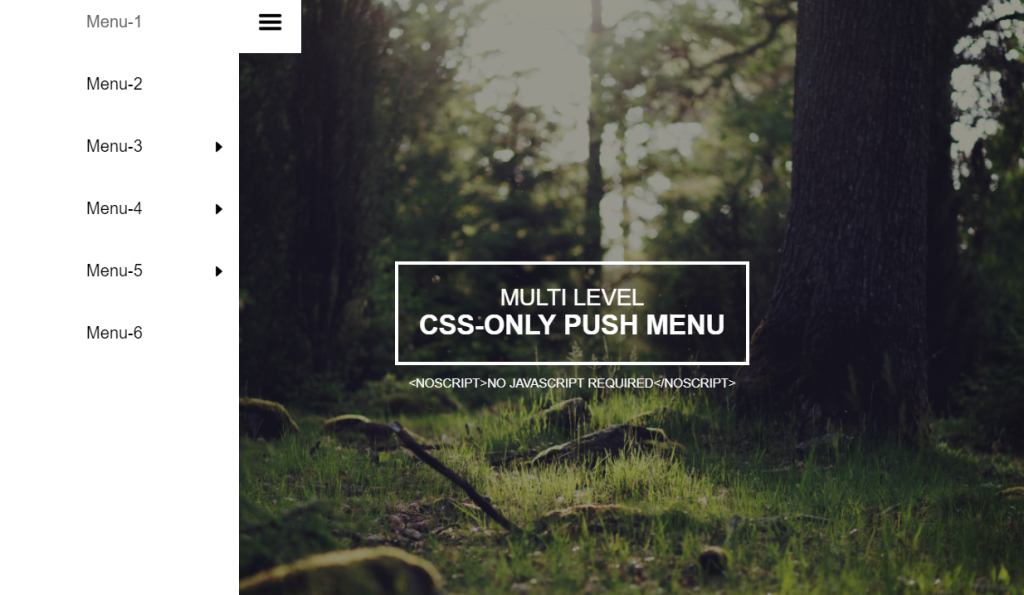 Multi level CSS Menu Example