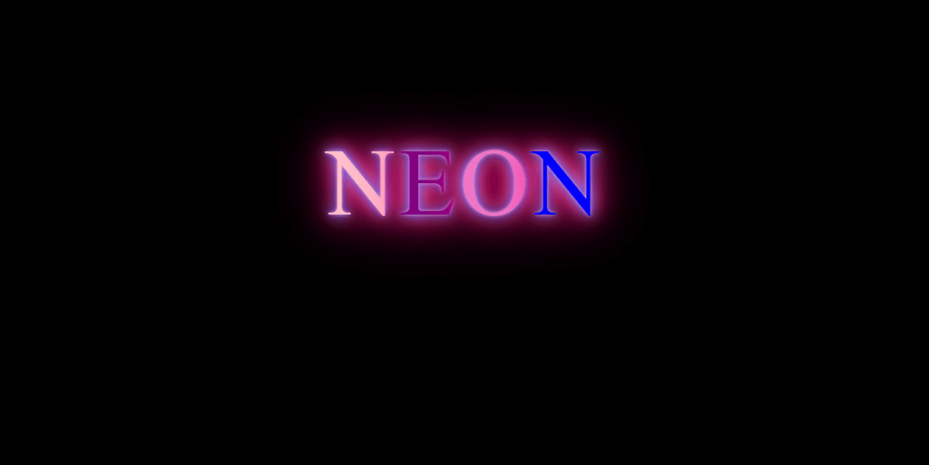 Neon Lights 80s css glowing text animation