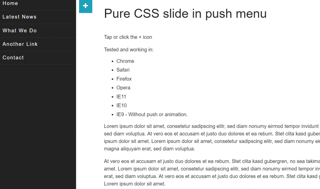 Pure CSS slide