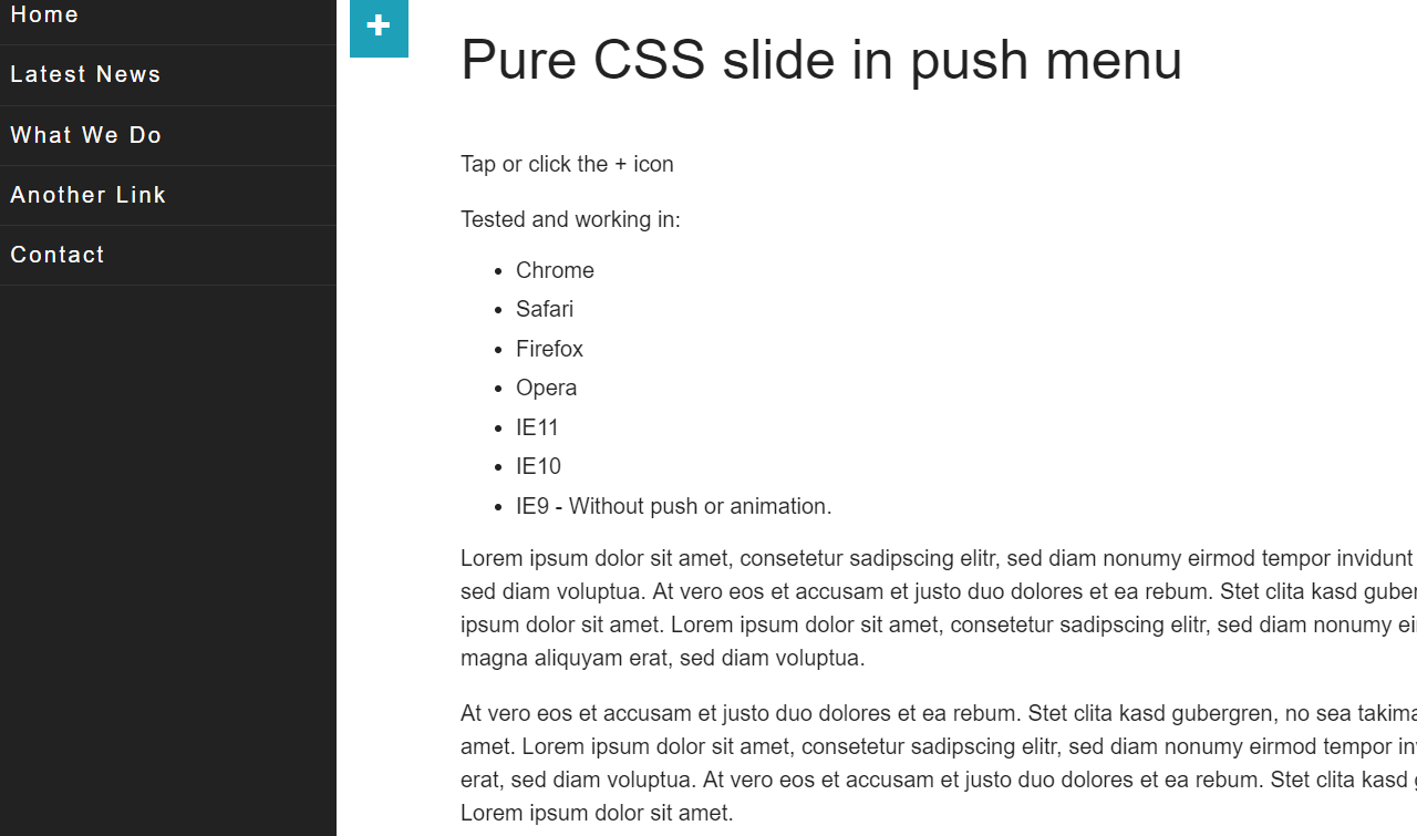 16 CSS Sliding Menu Examples (Slide Menu) - OnAirCode