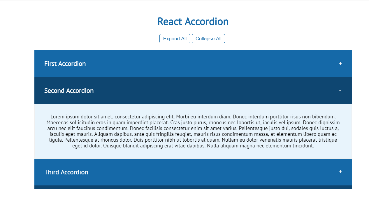 React Accordion Collapse Components