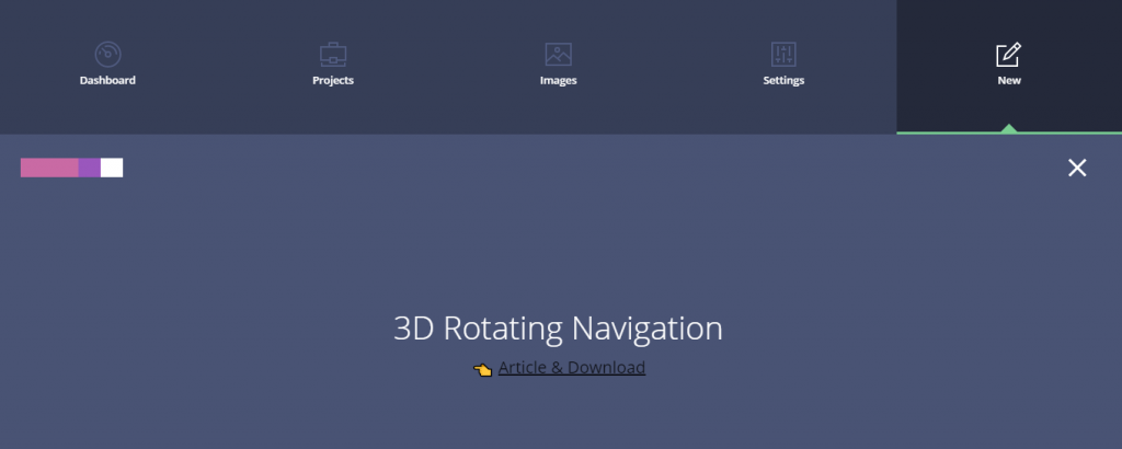 3D rotating navigation
