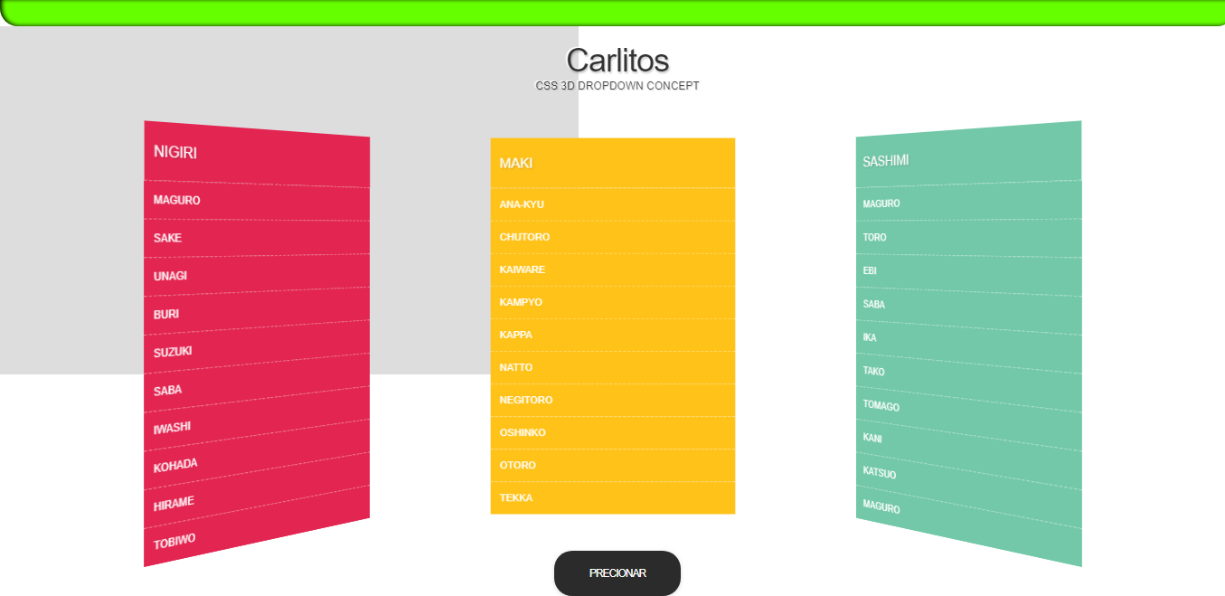 css 3d menu