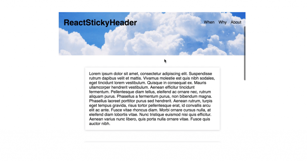 Sticky Header 