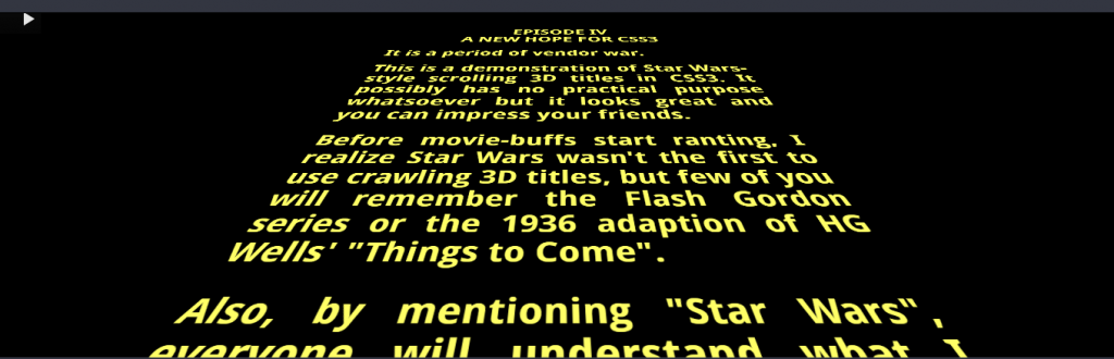 Star Wars 3D Scrolling