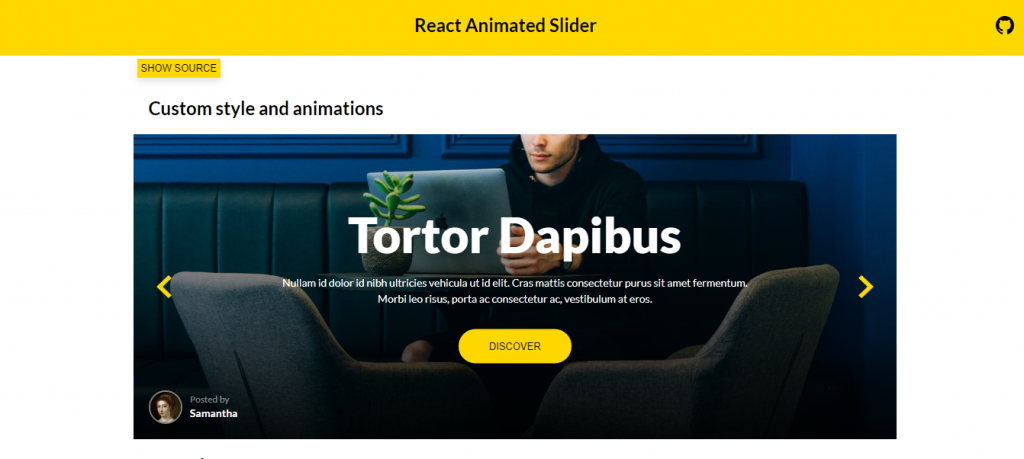 Animated slider