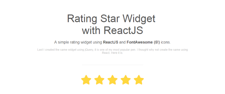 Rating Star Widget with ReactJS