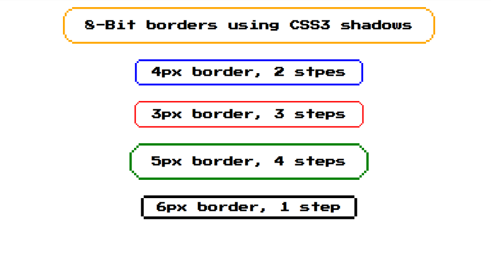 8-bit Borders Using Shadows Examples