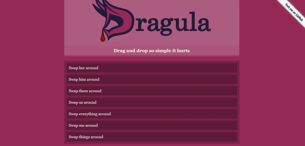 Dracula drag and drop using reactjs