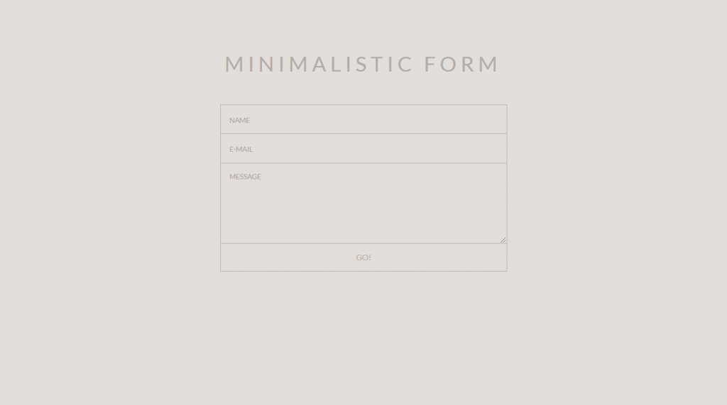 MINIMALISTIC FORM 