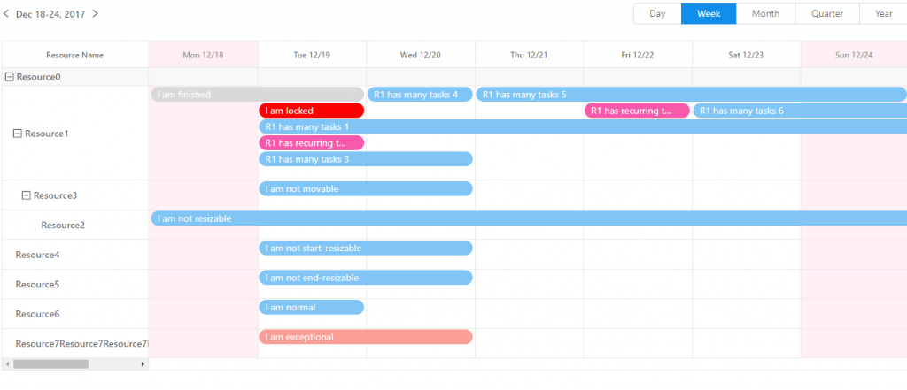 React calendar component