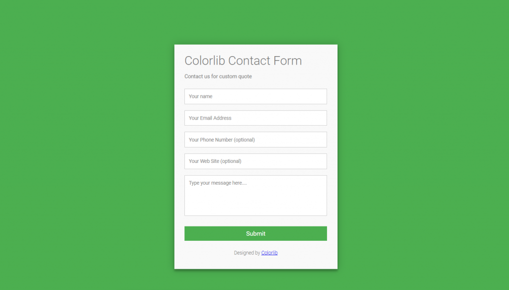 Simple HTML/CSS Contact Form 