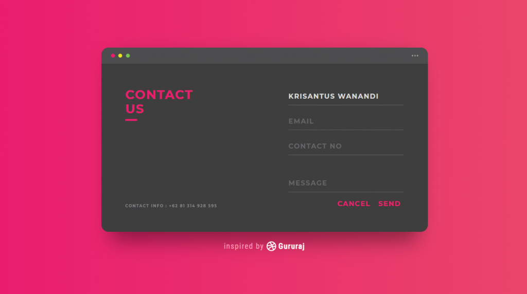 UI Challenge Contact Us Forms 
