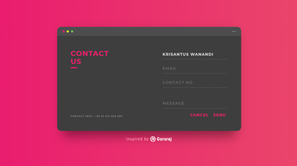 Contact form html css templates