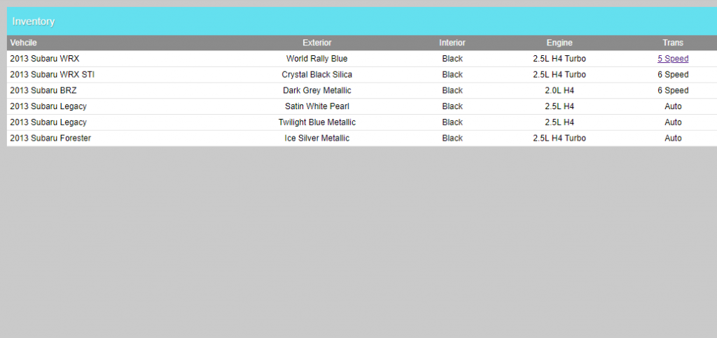 accordion css table layout