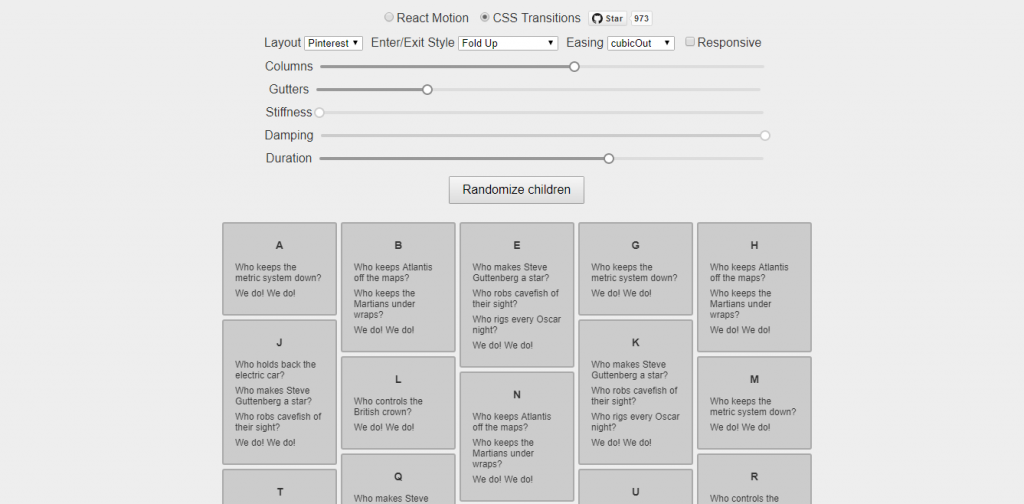 animated grid layout