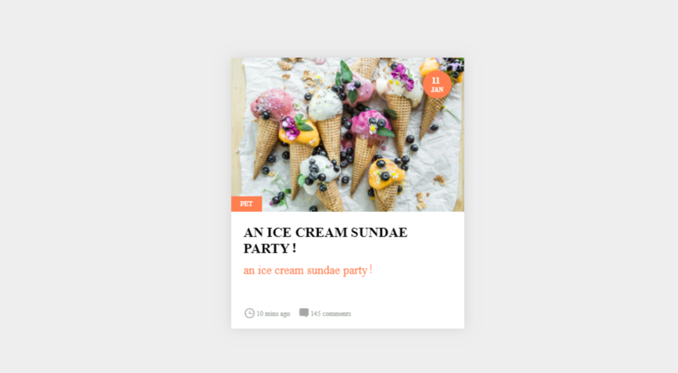 bootstrap card design for recepie site