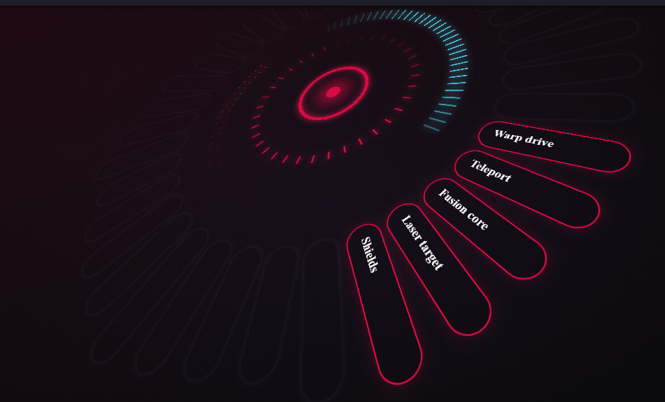 radial css menu