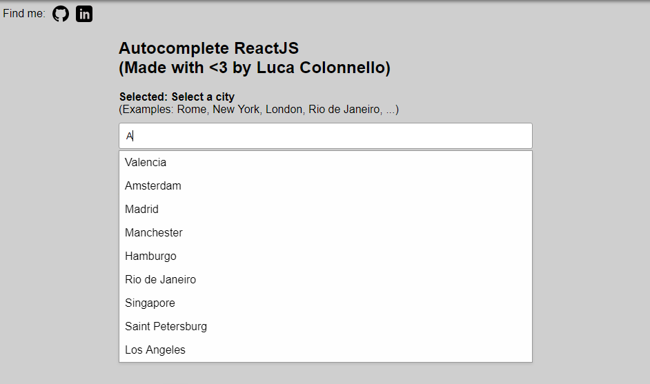 React native autocomplete example for locations