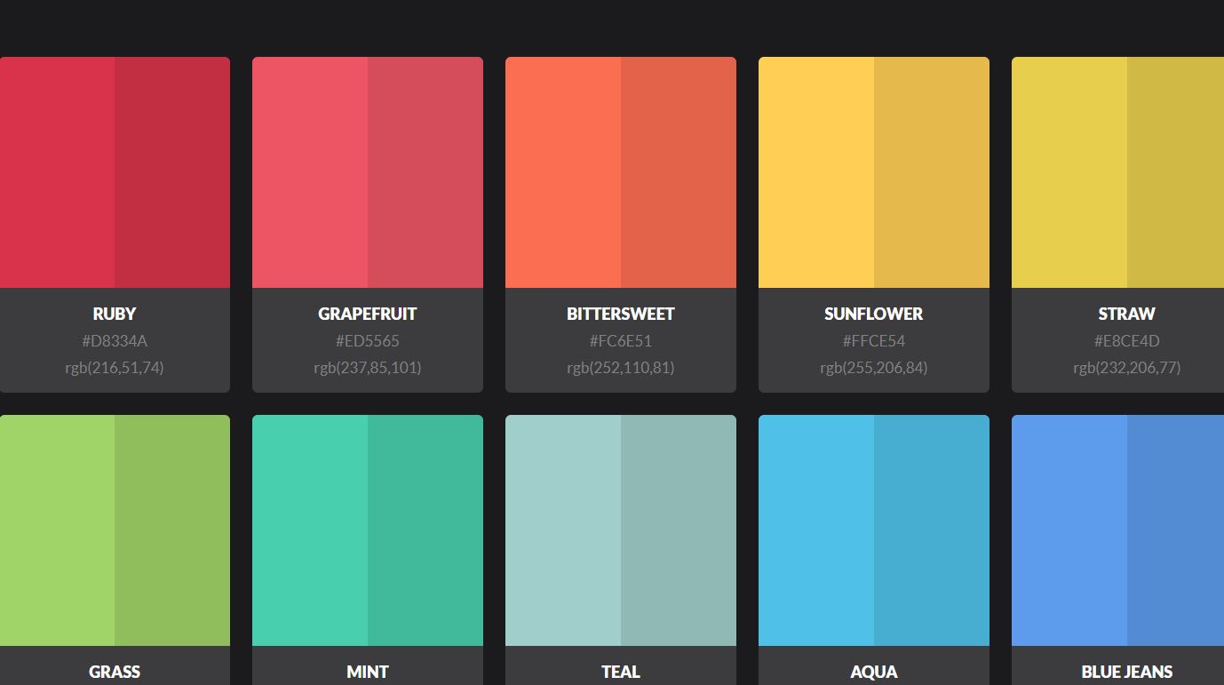 20+ Best HTML CSS Color Palette With Code Snippet - OnAirCode