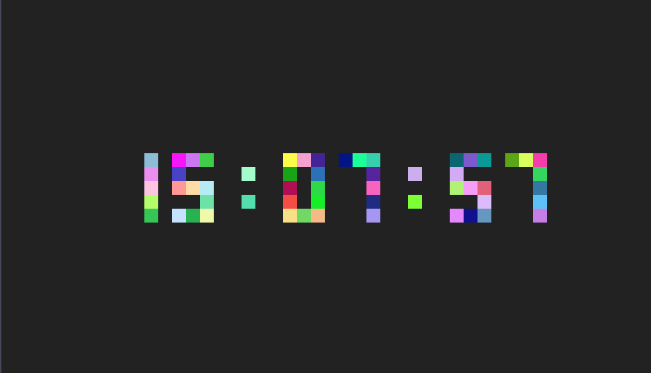 colorful digital clock