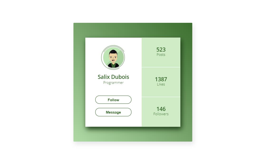 20 Awesome Profile Card CSS Design Examples - OnAirCode