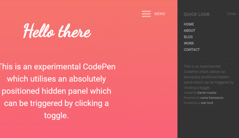 18+ CSS Off-Canvas Menu Navigation - OnAirCode